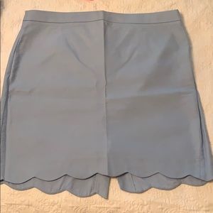 J Crew Blue scalloped pencil skirt